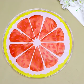 

1Pc Fruit Printing Cool Cushion Cartoon Round Ice Mat Portable Cooling Cushion Waterproof Chair Ice Pad Summer Gel Cooler