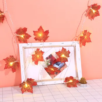 

Bzoosio Fashion Christmas Maple Leaf Lights Party Home Indoor Outdoor Living room Photo Wall Decor Xmas Lamp 300cm 20 LED F1