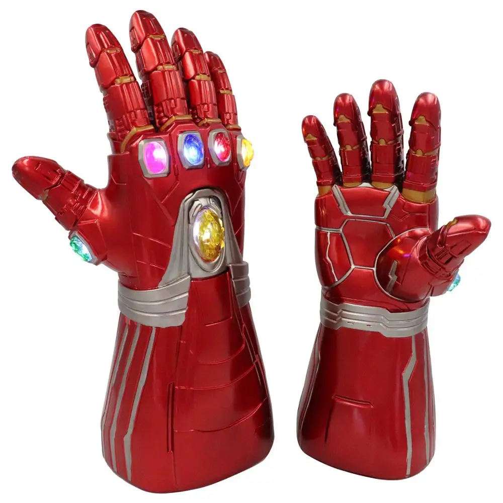 

2019 New PVC LED Light Avengers Endgame Iron Man Nano Gauntlet Thanos Infinity Gauntlet Armor Tony Stark Cosplay Gloves Props