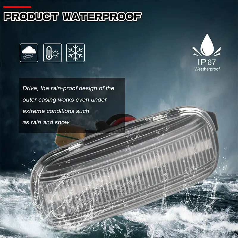 IP67 светильник с поворотным сигналом янтарная пара 2 шт. Динамический