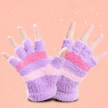 

Women Men USB Powered Stripes Electric Heated Gloves Thicken Warm Fingerless Hand Warmer Motorcycle Laptop Computer Mittens