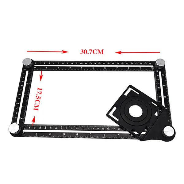 Multi Angle 6 Folding Measure Ruler Protractors Template Floor Tile Hole Positioning Carpenter Aluminum Universal Measuring Tool - Цвет: 4 Folding Ruler