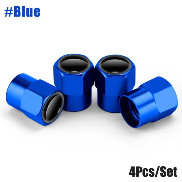 4pcs/Set Metal Car Wheel Tire Valve Caps For Peugeot 206 307 308 3008 207 208 407 508 2008 5008 107 106 205 301 Auto Accessories Blue