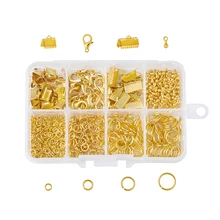 

1Box Jewelry Finding Set Alloy Lobster Claw Clasps Jump Rings Ribbon Ends Drop End Pieces Multicolor DIY Accessories Sets