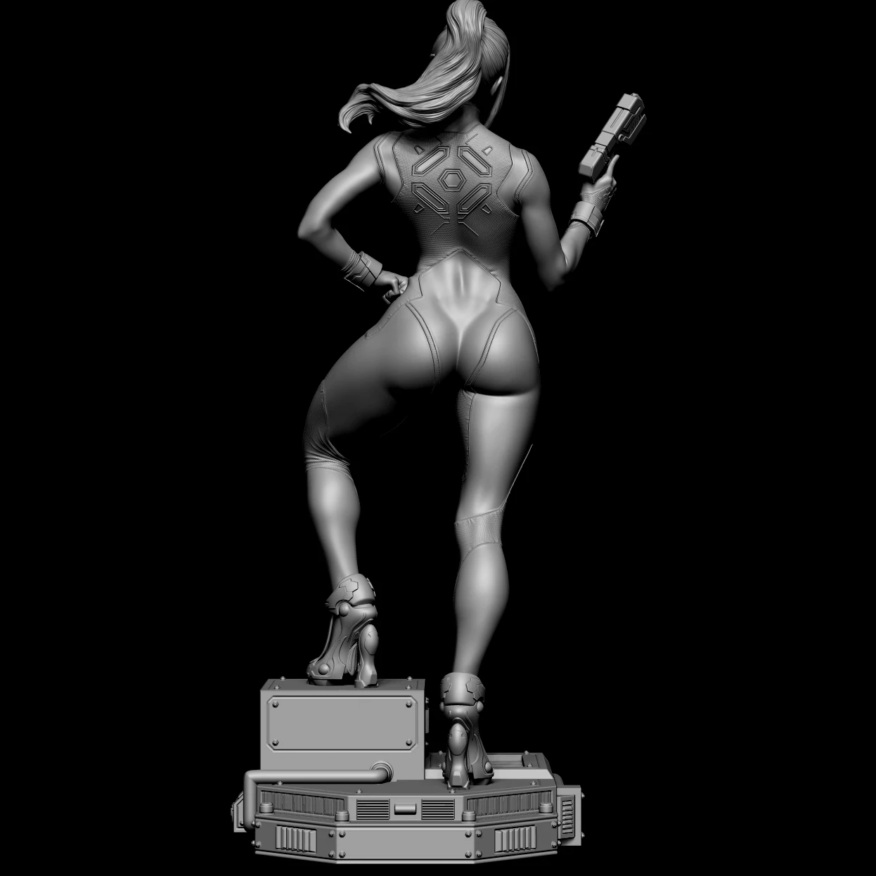 Female Fighter Figure, sem pintura, sem cor,