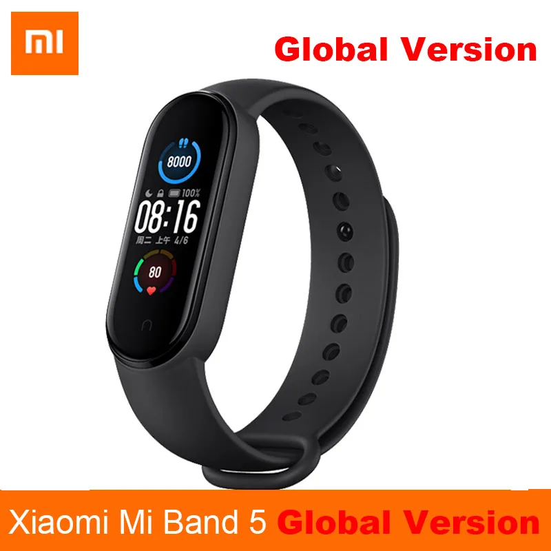 Оригинальный глобальная версия Xiaomi Mi Band 5 умный Браслет Miband фитнес-трекер Bluetooth