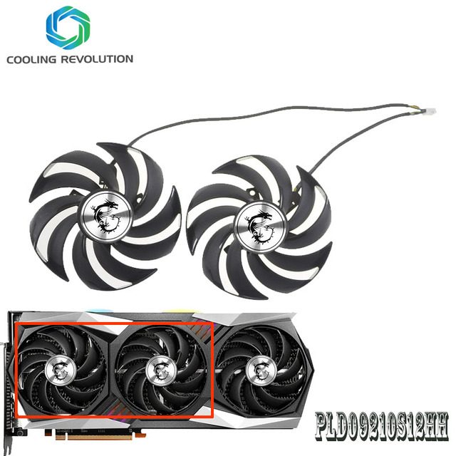 card fan PLD09210S12HH DC12V 0.40A 4Pin for MSI GeForce RTX 3060 RTX 3060 Ti RTX 3070 RTX 3080 RTX 3090 GAMING X TRIO