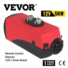 VEVOR 5KW 12V Air Diesel Heater with LCD Switch Silencer Remote Control Car Heater Low Noise Suitable for Truck Boat Trailer Bus