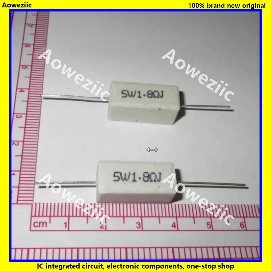 

10Pcs RX27 Horizontal cement resistance 5W 1.8ohm 1.8R 1.8RJ 5W1.8RJ 5W1R8J Ceramic Resistance precision 5% Power resistance