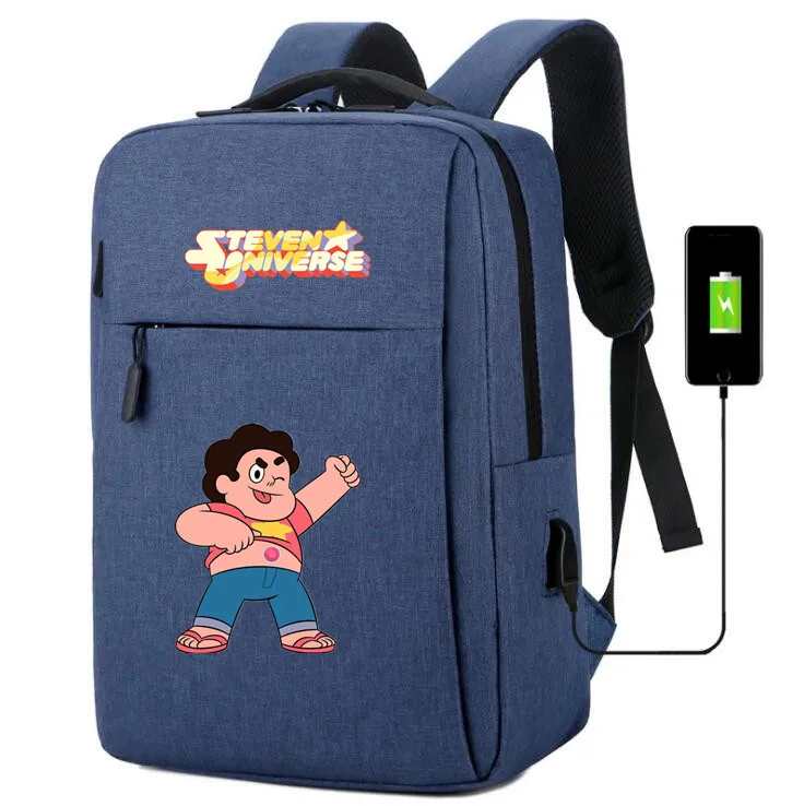 B Steven Universe canvas Backpack usb charging School Bags Meliodas Dragon printing shoulder bag Laptop travel bag rucksack - Цвет: B