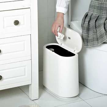 

11L Plastic Trash Can Bathroom Waste Bin Toilet Dustbin Trash Basket Garbage Bucket Garbage Bag Holder Storage Container