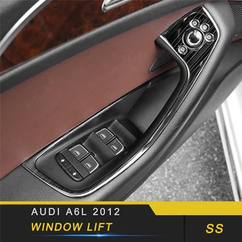 

For Audi A6 C7 2011-2019 Car Styling Door Handle Window Control Panel Cover Trim Frame Sticker Chrome Interior Accessories