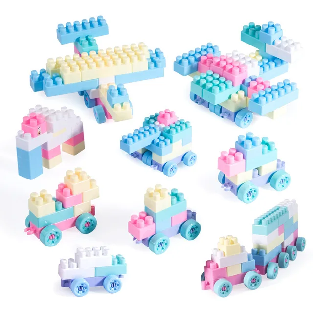 100Pcs/Set Large Particles Building Blocks Toy Safety PVC City Bricks Bulk Model DIY Baby Educational Toys Kids Birthday Gift 1