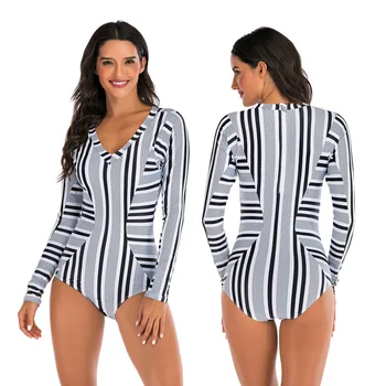 

Women's Swimsuit Separate Bikinis Female 2019 Girls Rash Guard Woman Surfing Suit One Piece Long Sleeve Sun Proof Women Diving