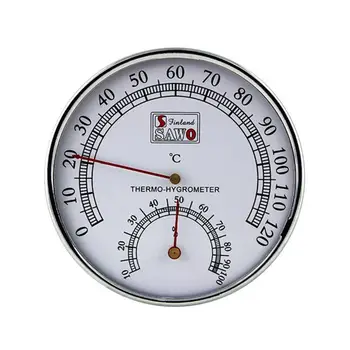 

2-In-1 Sauna Thermometer Metal Housing Exquisite Dial Temperature Humidity Measurement Hygrometer Indoor Room Accessory