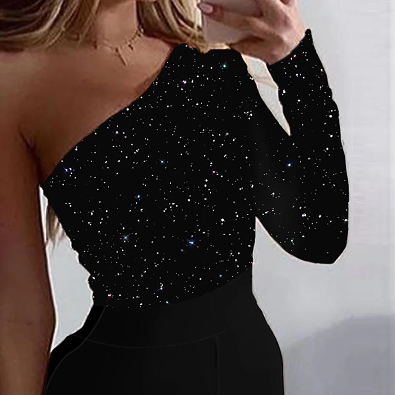 Sexy One Shoulder Slim Jumpsuit Overalls Elegant Long Sleeve Ribbed Knit Rompers Playsuit Women Backless Skinny Bodysuit Bodycon Sexy One Shoulder Slim Jumpsuit Overalls Elegant Long Sleeve Ribbed Knit Rompers Playsuit Women Backless Skinny Bodysuit Bodycon