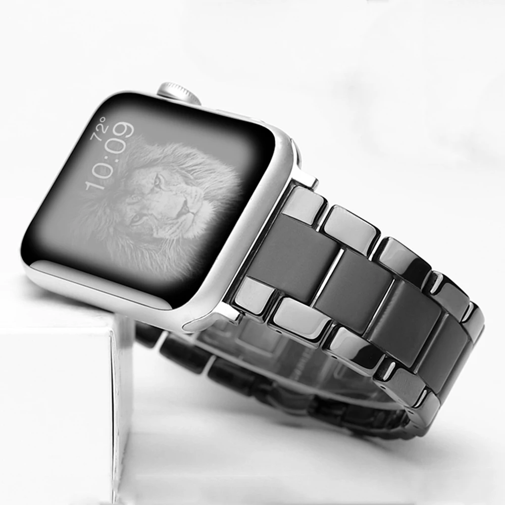 

Ремешок керамический для apple watch 3 4 5 44 мм 40 мм, роскошный браслет для iwatch, мужские и женские часы 42 мм 38 мм