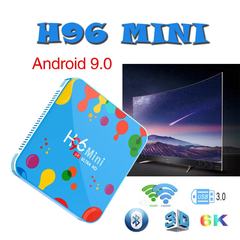 

Belgium boxes 4GB 128GB H96 Mini smart tv box Allwinner H6 Quad Core 6K H.265 Wifi HD 4GB 32GB H96 Max android9.0 tv set top box