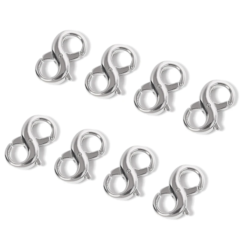 3PCS Figure Eight Lobster Clasp Lock Double Opening Silver Golden for DIY  Bracelet Necklace Closing Connector