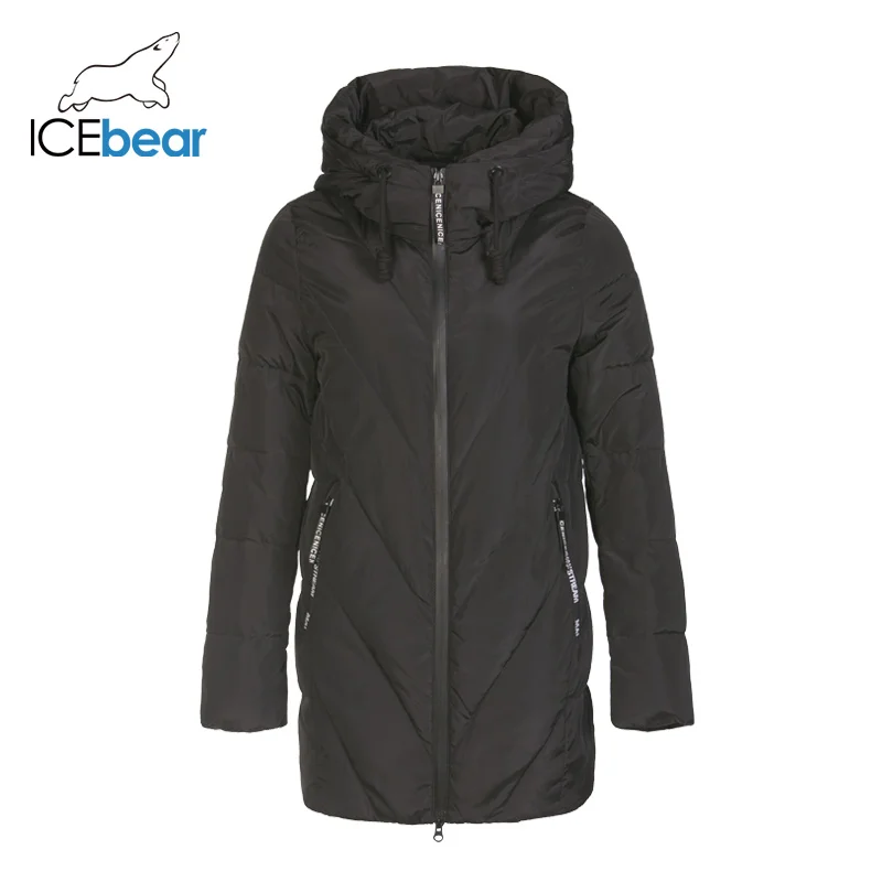 ICEbear 2019 новый зимний длинный женский пуховик модная теплая Женская куртка с