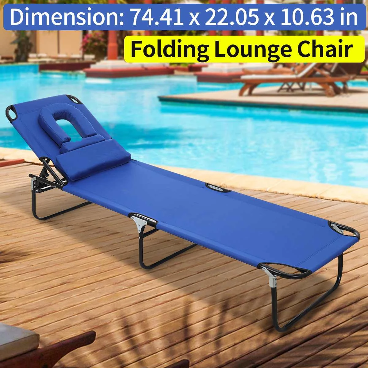 Blue Outdoor Folding Sun Loungers Reclining Beach Chair Adjustable Patio Chaise Lounge Chair Pool Lawn Camping Outdoor Furniture Aliexpress