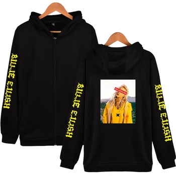 

Newest Harajuku Zipper Hoody Billie Eilish Zipper Sweatshirt Cotton Fashion Hoodies Print US Singer Streetwear Hoodies top