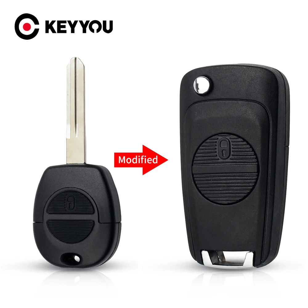 

KEYYOU Modified Remote Car Key Shell Case 2 Buttons For Nissan Micra Almera Primera X-Trail Uncut Key Case Cover A33 Blade
