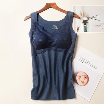 

Elastic Thermal Inner Wear Tank Seamless Women Sexy Lingerie For Woman Underwear Vest Crop Top Lencero Mujer Camis Padded Tops