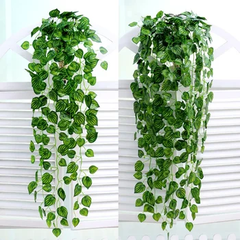 

Artificial Plants Hanging Green Leaf Garlands Outdoor Garden Silk Man-made Eucalyptus Leaves Greenery Covering Wall Flower Decor