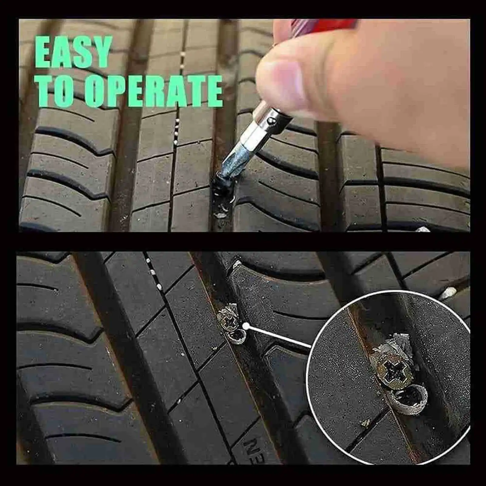 8Pcs Tire Repair Nail Self-Tapping Screw Plastic Nail Soft Rubber Screw Suitable For Car Motorcycle Tire Puncture Repair