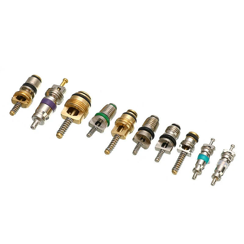

100pcs Leakproof Copper Valve Core Automotive Air Conditioning A/C Core Valves Removal Assortment Kit for R134A Repair Tools