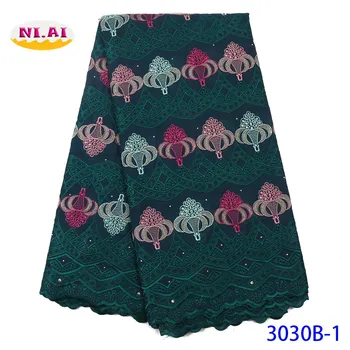 

NIAI African Nigerian 100% Cotton Lace Fabrics 2019 High Quality Swiss Voile Lace In Switzerland For Women Dress Party XY3030B-1