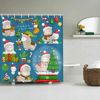 

Waterproof Bathroom Shower Curtain Christmas Fairy Snow Night Printed Bath Washable Mildew Quick Dry Wrinkle Resistance