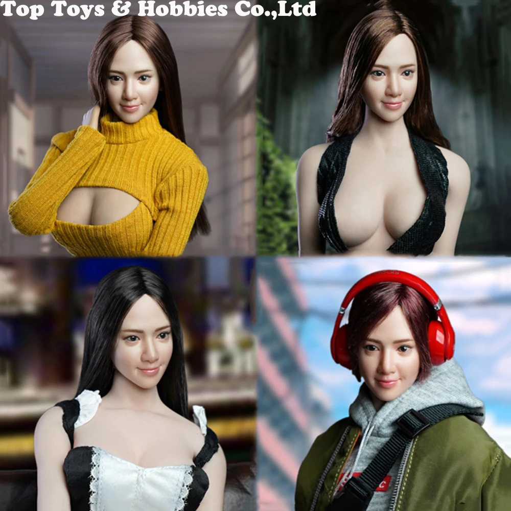 

SUPER DUCK SDH016 A B C D 1/6 Scale Asian beauty Yoona Head Sculpt Long Straight Hair For Female 12'' TBL suntan body