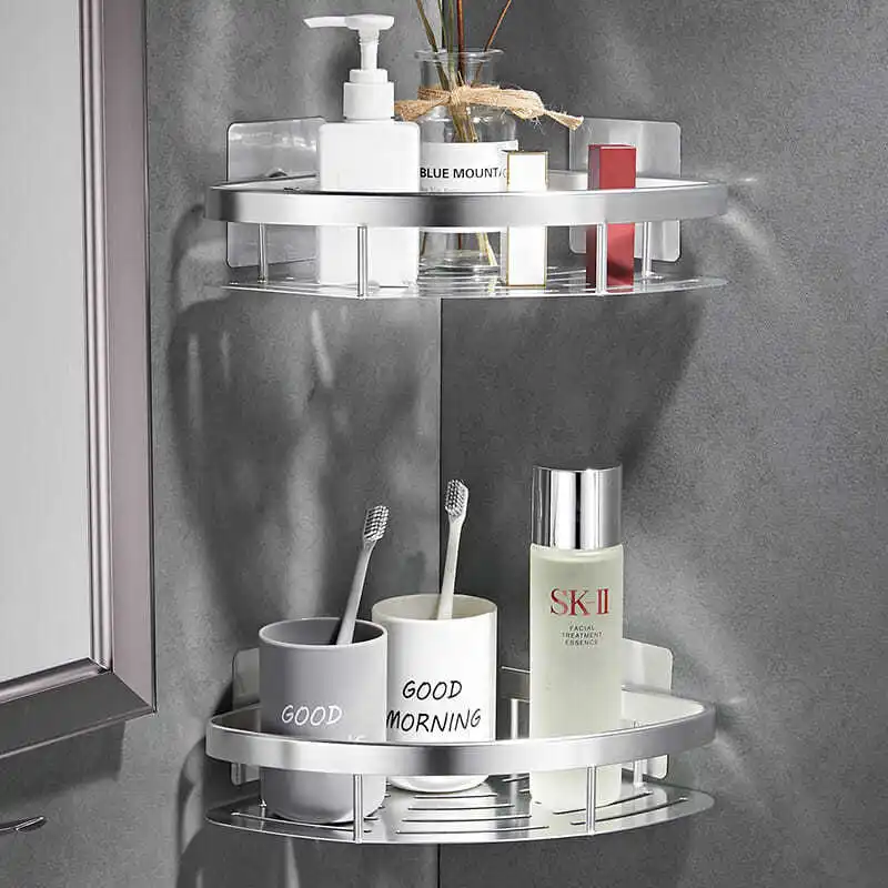 Dreieckiges Regal Für Das Badezimmer Zu Hause Mit Freier Stanzung, An Der Wand Montierte Toilette, Badewanne Und Waschbecken, Wandmontierte Aufbewahrungshardware