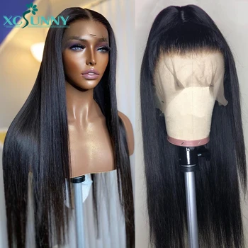 

Silky Straight 360 Lace Frontal Wig Pre Plucked 13X6 Lace Front Human Hair Wigs Remy Brazilian With Baby Hair For Women xcsunny