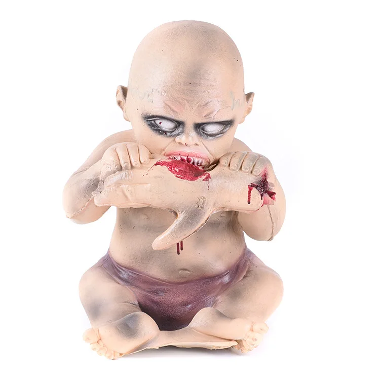 Хэллоуин ужас вечерние Опора еды ручной Череп Призрак Baby Doll каркаса Savage страшные собак и кошек крови Детская Вечеринка страшные игрушки