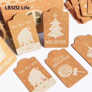 

LBSISI Life 50pcs Kraft Paper Tag Santa Claus Gift Tree DIY Decoration Pendant Party & Event Supplies Paper Card Kind Favor