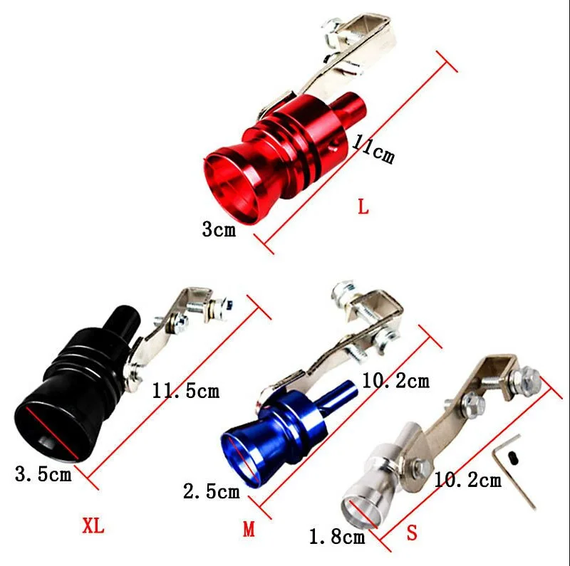 Универсальный симулятор звука турбины выхлоп поддельный турбо свисток трубы звуковой глушитель выдув автомобиля Стайлинг Tunning Silver Turbo S/M/L/XL