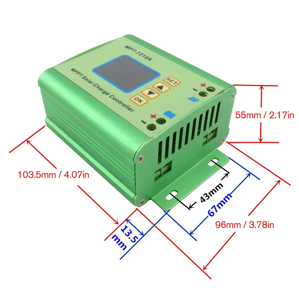 MPT-7210A Цвет ЖК-дисплей Дисплей со слежением за максимальной точкой мощности, Панели солнечные контроллер заряда 24/36/48/60/72V повышающий Солнечный Батарея контроллеры Сделано в Китае по доступной цене