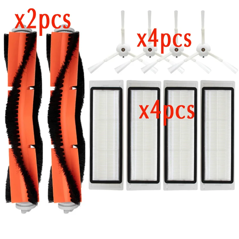 10pcs-set Mopping Cloth Hepa filter Side Brush Roll Brush Suitable for Xiaomi Roborock Robot S50 S51 Vacuum Cleaner Spare Parts Kits - Цвет: 10pcs-set