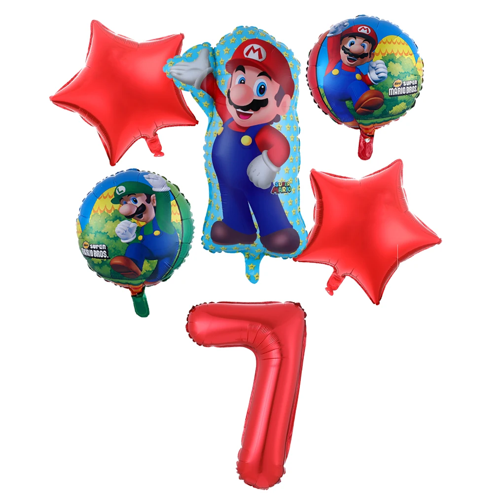 1 Набор воздушные шары &quotСупер Марио&quot 30 дюймов номер Globos мальчик девочка день