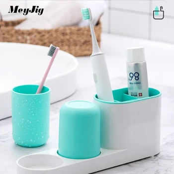 

2 Color Toothbrush Holder Toothpaste Dispenser Wall Mount Electric Toothbrush Storage Box Bathroom Accessories Shaver Holder