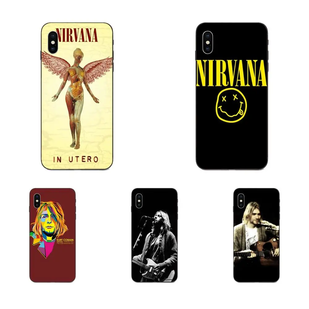 

TPU Print Cover Case Nirvana Kurt Cobain Rock Bands For Apple iPhone 11 X XS Max XR Pro Max 4 4S 5 5S SE 6 6S 7 8 Plus