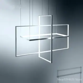

Postmodern Led Minimalist Long Pendant Lamp Simple Nordic Aluminum Chandelier Living Room Dining Room Bedroom Lamps Home Decor