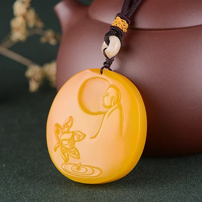 

Natural huanglongyu wudaofo pendants for men and women huanglongyu wudaojade pendants lucky birthday gift