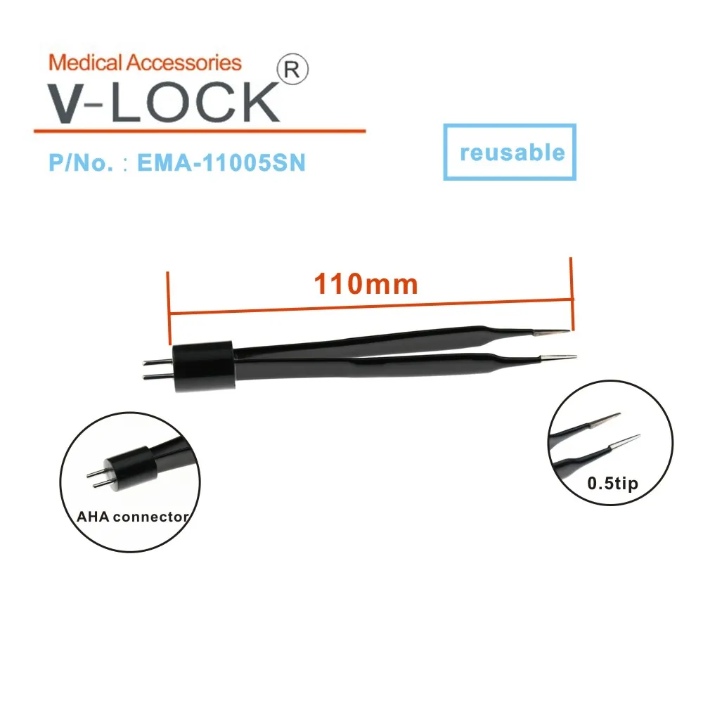 2021 V-LOCK антипригарный коагуляционный биполярный Зажим прямой для электрохирургического блока