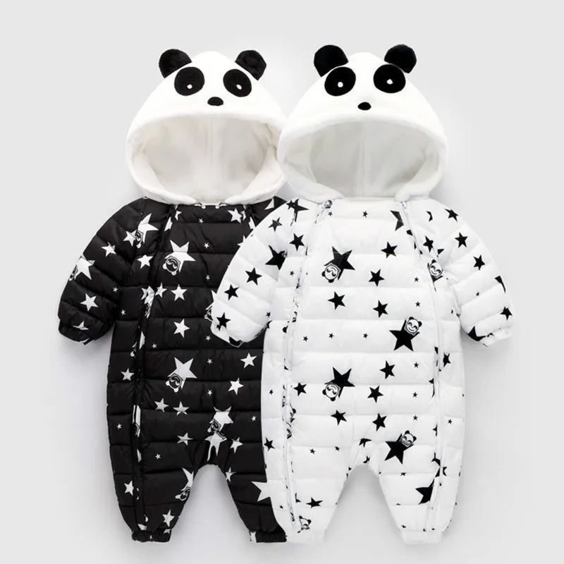 

spring Winter Panda Baby Rompers Overalls Bodysuit Clothes Jumpsuit Newborn Girl Boy Duck Down Snowsuit Kids infant Snow Wear