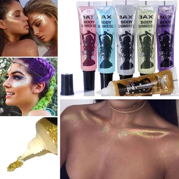 

6 Colors Holographic Lip Flash Nail Decoration Sequins Eye Makeup Eyeshadow Shimmer Body Glitter Gel Festival Party Supplies