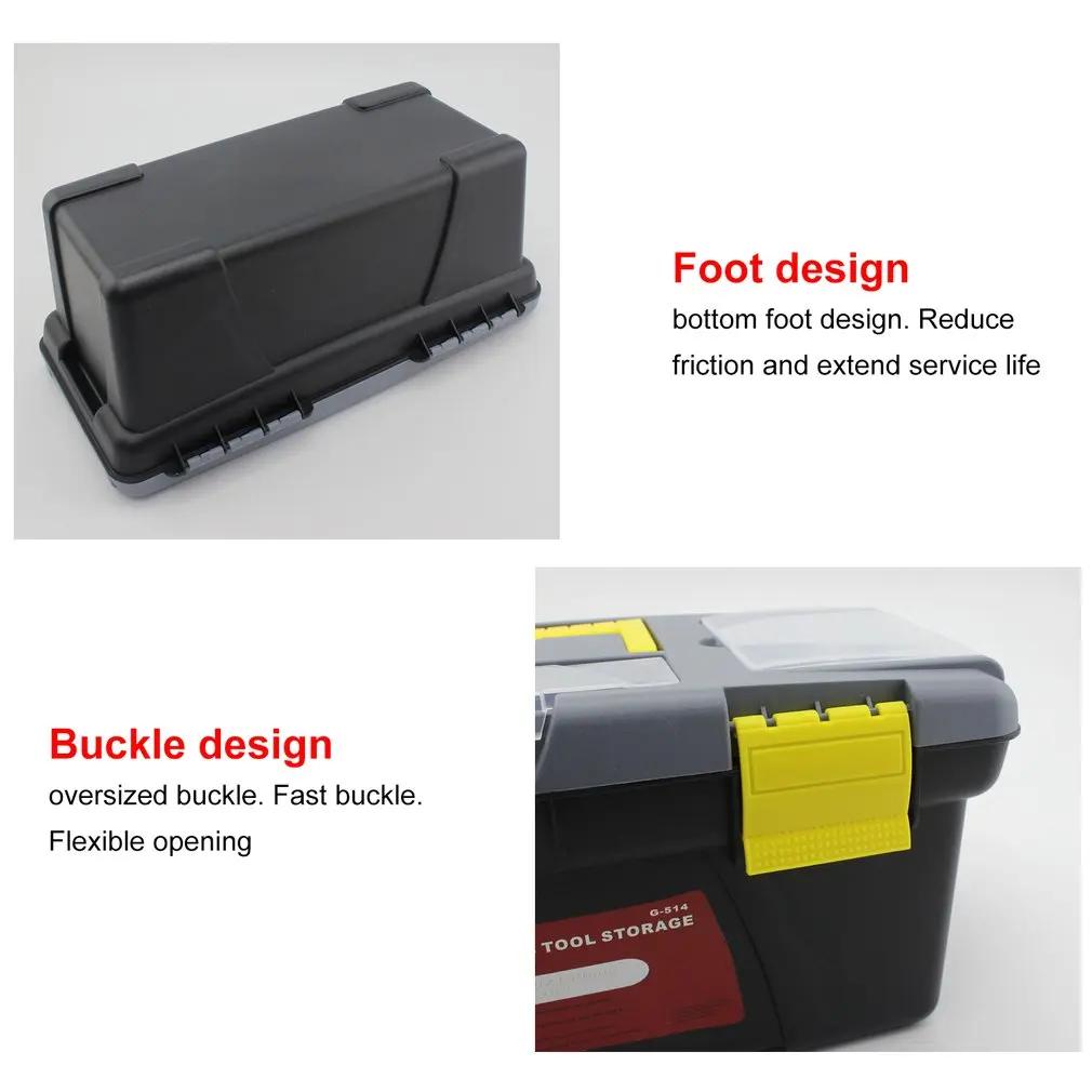 Portable S/M/L Size Plastic Hardware Toolbox Household Multifunction Maintenance Toolbox Car Storage Box Anti-fall Box